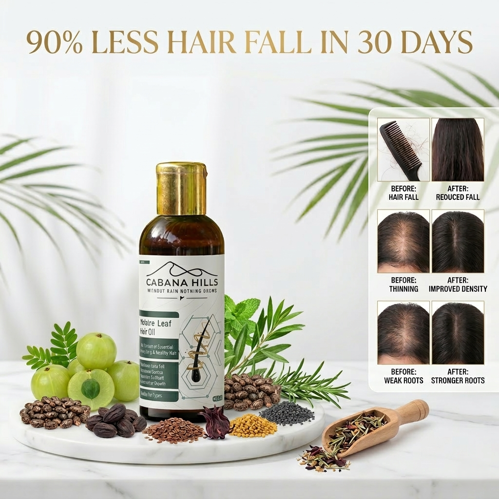 Combo -  Lusture Leaf Hair Oil + Cabana Hills Vitamin C Serum